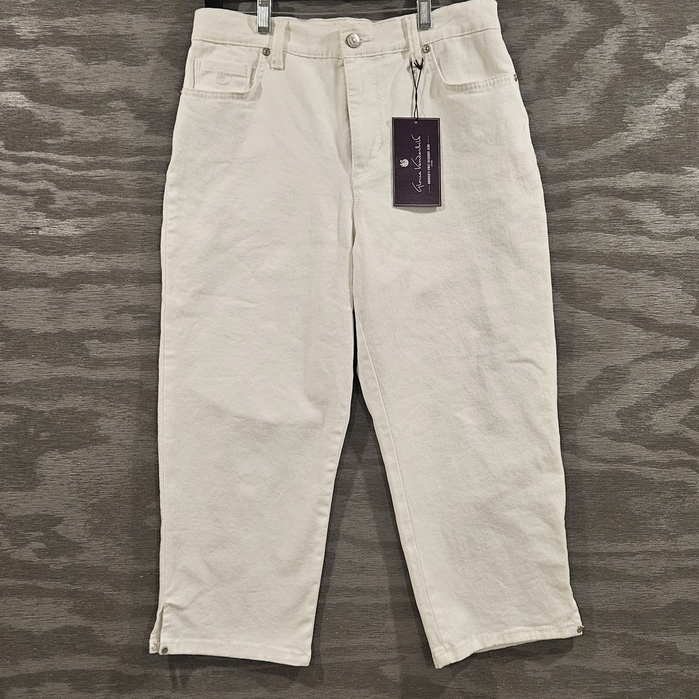 Gloria Vanderbilt Amanda Capri White High Rise Stretch Slimming Jeans Size 6 NWT
